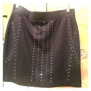 Black sequin mini skirt